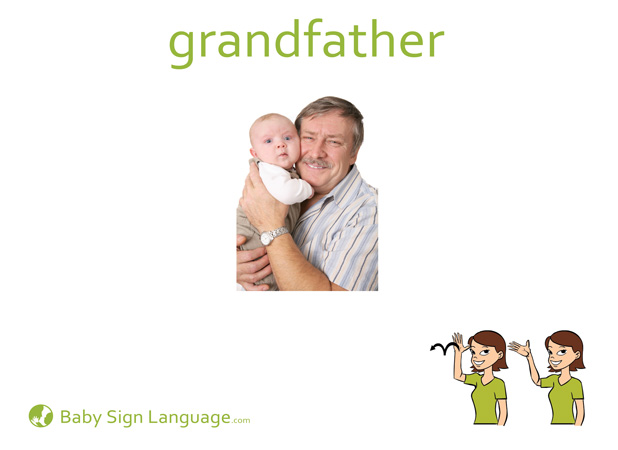 Grandfather Baby Sign Language Flash card