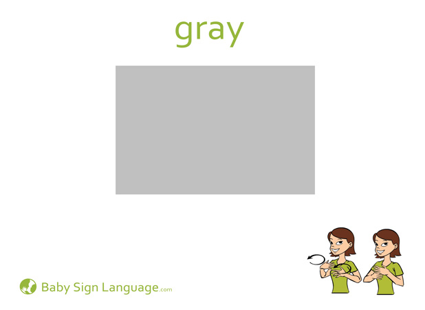 Gray Baby Sign Language Flash card