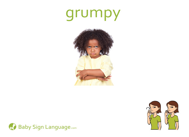 Grumpy Baby Sign Language Flash card