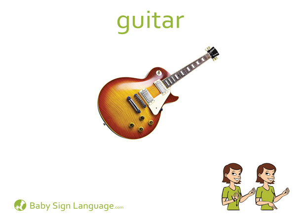 Guitar Baby Sign Language Flash card