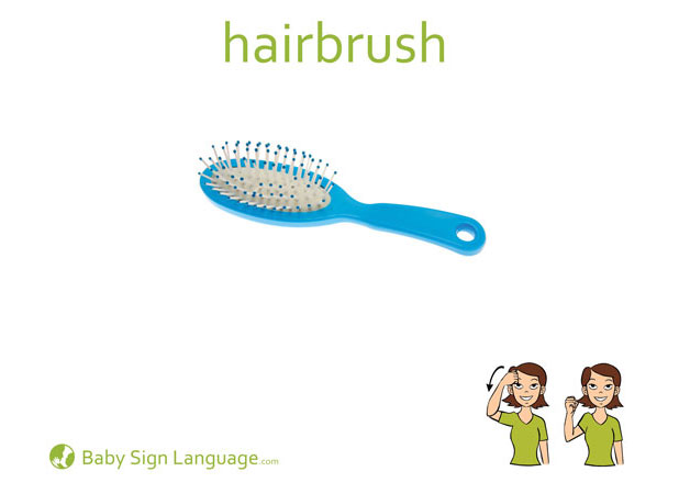 Hairbrush Baby Sign Language Flash card
