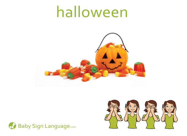 Halloween Baby Sign Language Flash card