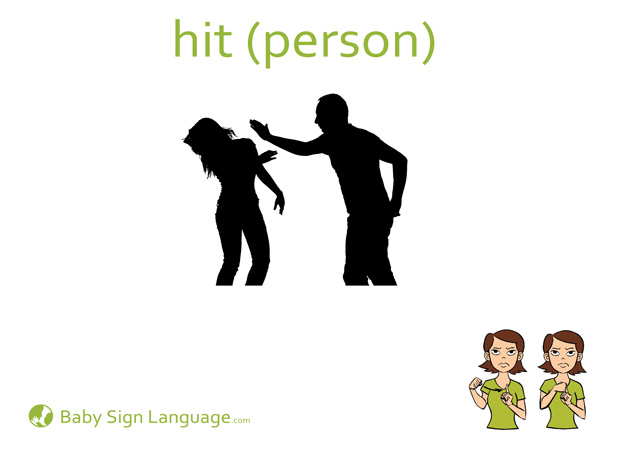 Hit person Baby Sign Language Flash card