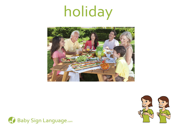 Holiday Baby Sign Language Flash card