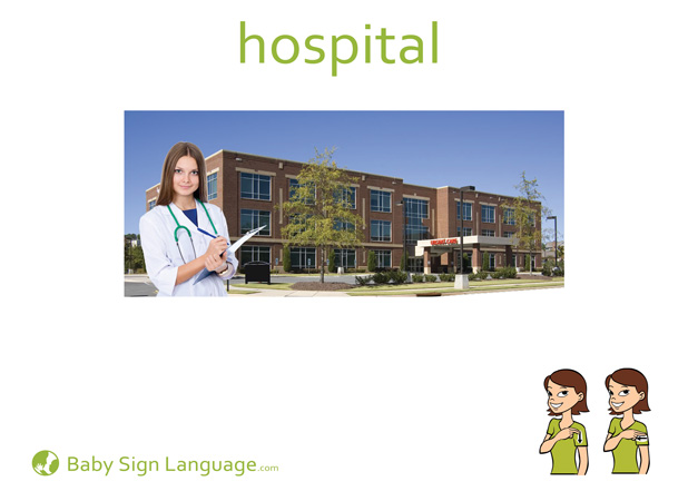 Hospital Baby Sign Language Flash card