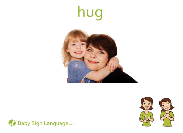 Hug Baby Sign Language Flash card