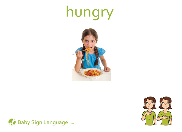 Hungry Baby Sign Language Flash card