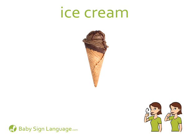 Ice Cream Baby Sign Language Flash card