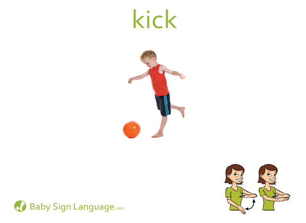 Kick Baby Sign Language Flash card