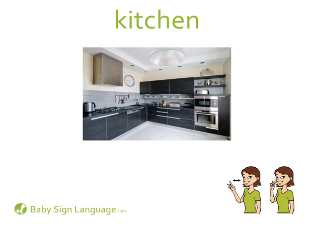 Kitchen Baby Sign Language Flash card