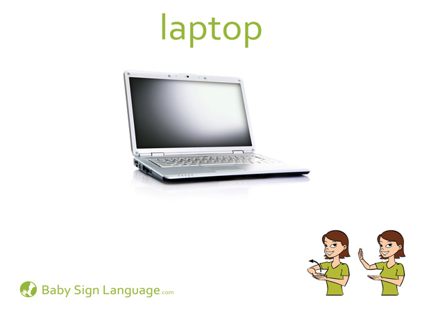 Laptop Baby Sign Language Flash card