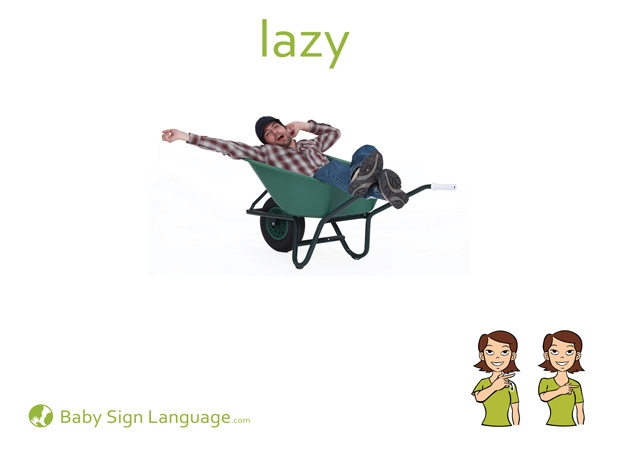 Lazy Baby Sign Language Flash card