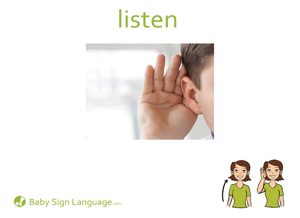 Listen Baby Sign Language Flash card