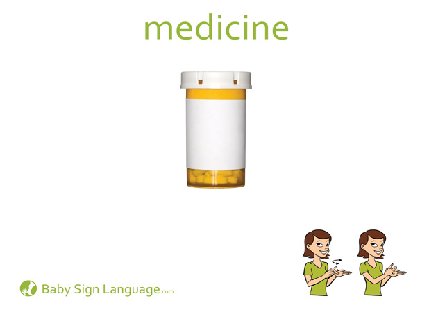 Medicine Baby Sign Language Flash card