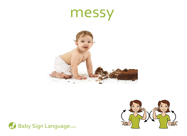 Messy Baby Sign Language Flash card