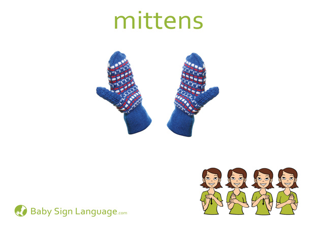 Mittens Baby Sign Language Flash card