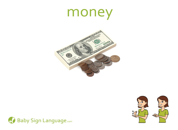 Money Baby Sign Language Flash card
