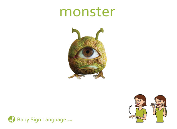 Monster Baby Sign Language Flash card