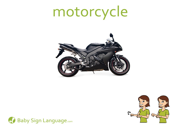 Motorcycle Baby Sign Language Flash card