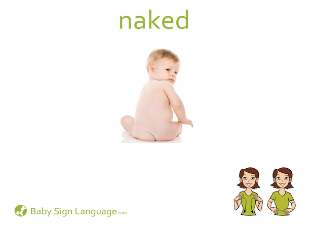Naked Baby Sign Language Flash card