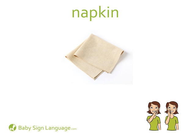 Napkin Baby Sign Language Flash card