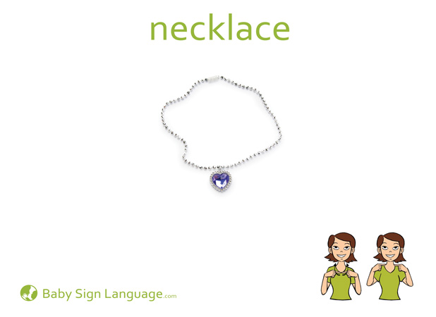Necklace Baby Sign Language Flash card