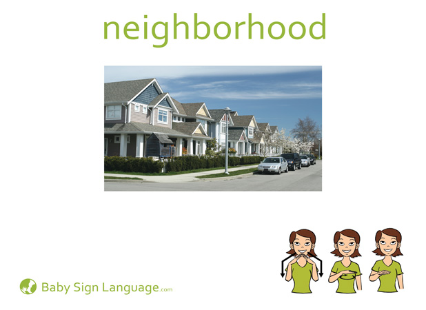 Neighborhood Baby Sign Language Flash card