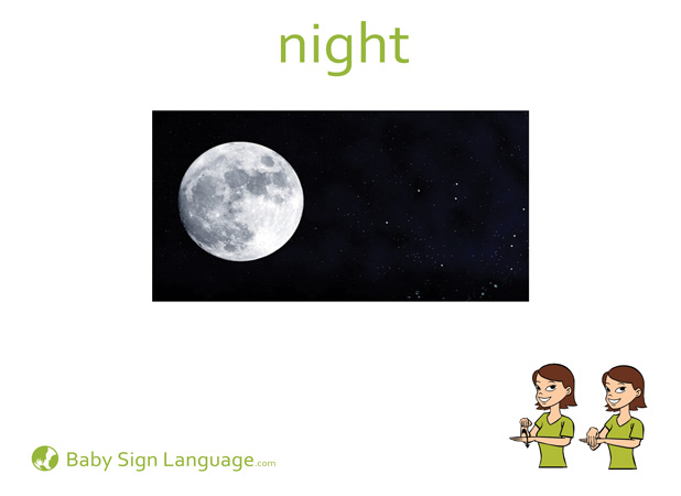 Night Baby Sign Language Flash card