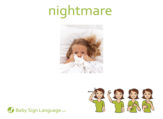 Nightmare Baby Sign Language Flash card