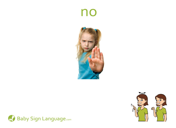 No Baby Sign Language Flash card