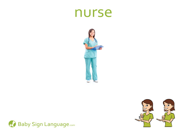 Nurse Baby Sign Language Flash card
