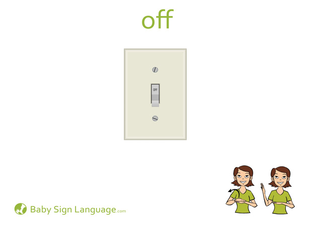 Off Baby Sign Language Flash card