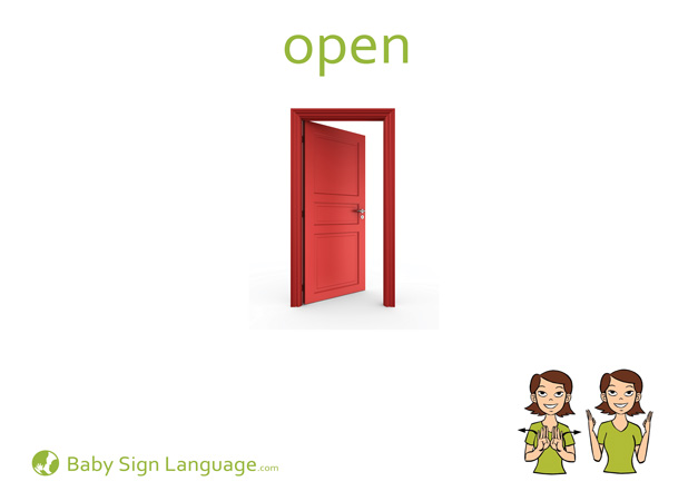 Open Baby Sign Language Flash card