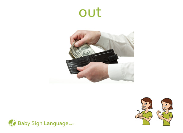 Out Baby Sign Language Flash card