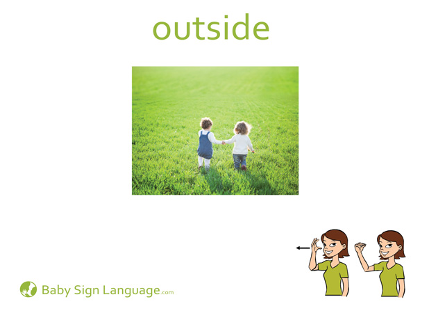 Outside Baby Sign Language Flash card