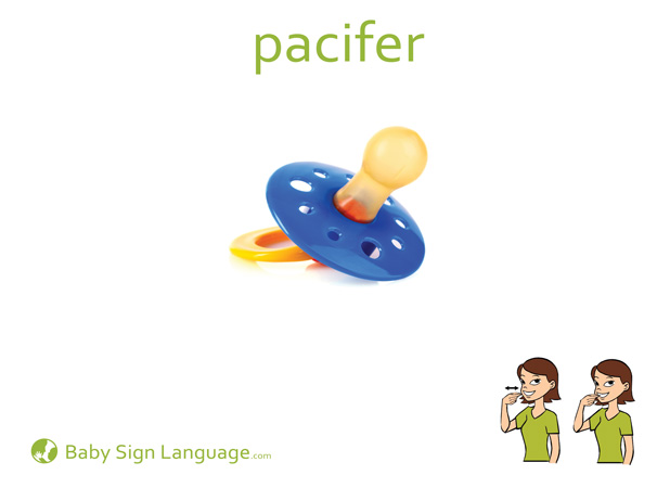 Pacifier Baby Sign Language Flash card