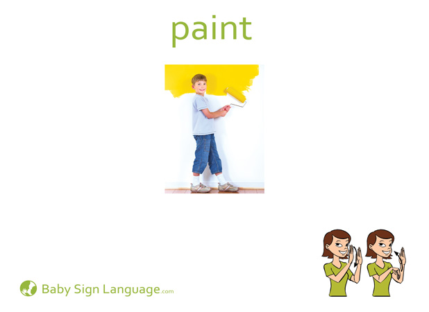 Paint Baby Sign Language Flash card