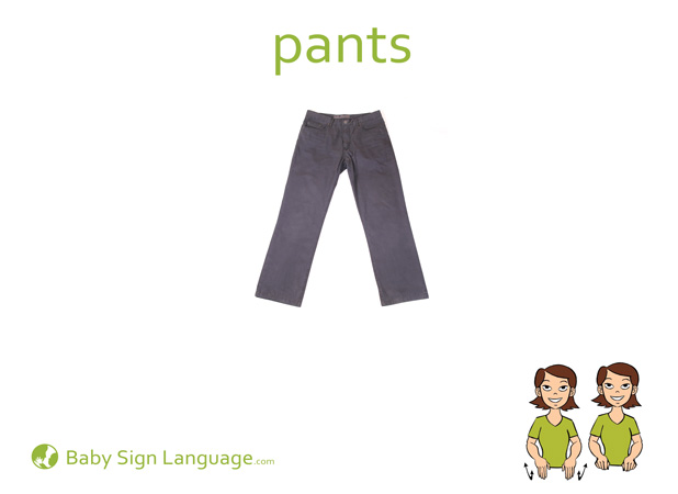 Pants Baby Sign Language Flash card