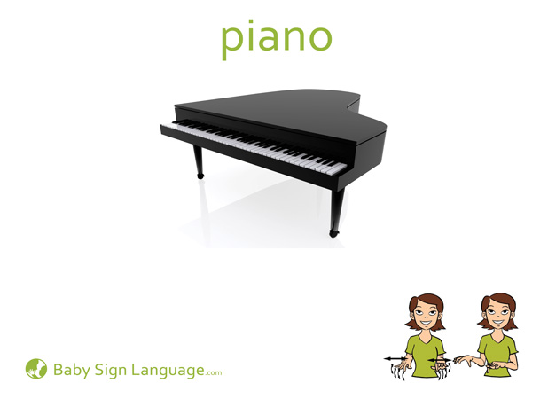 Piano Baby Sign Language Flash card