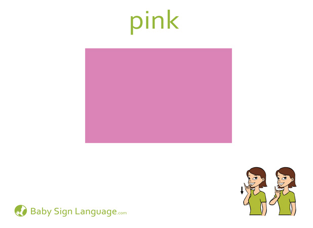 Pink Baby Sign Language Flash card