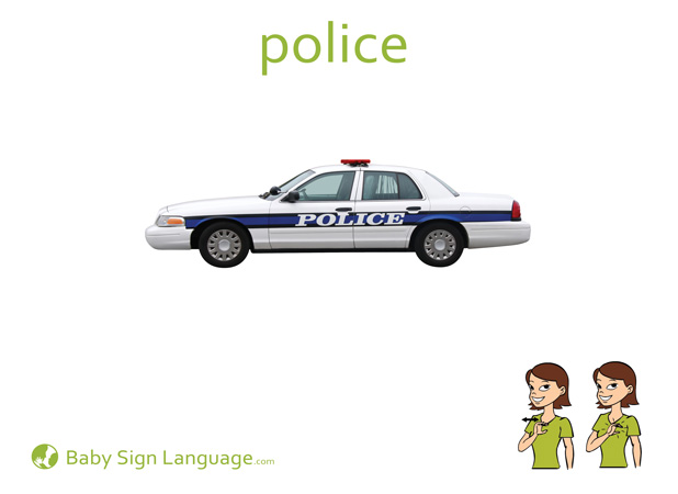 Police Baby Sign Language Flash card