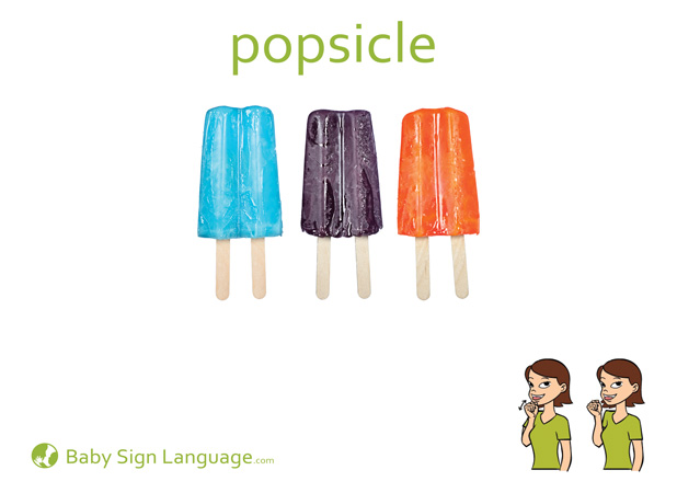 Popsicle Baby Sign Language Flash card
