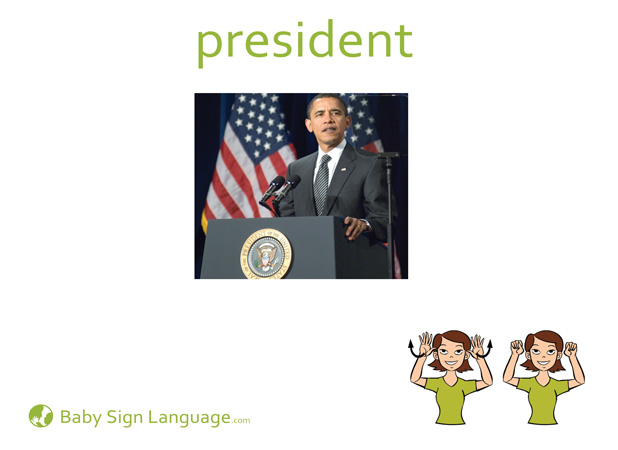 President Baby Sign Language Flash card