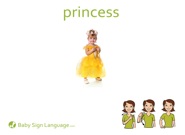 Princess Baby Sign Language Flash card
