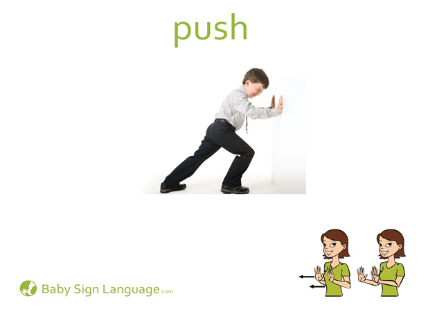 Push Baby Sign Language Flash card