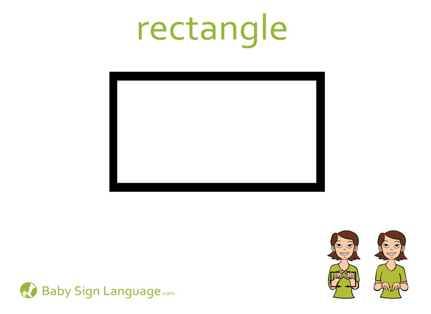 Rectangle Baby Sign Language Flash card