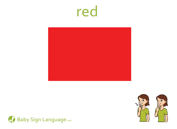 Red Baby Sign Language Flash card