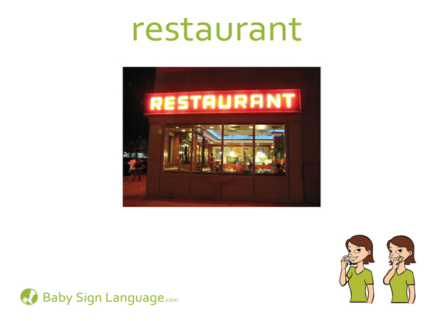 Restaurant Baby Sign Language Flash card