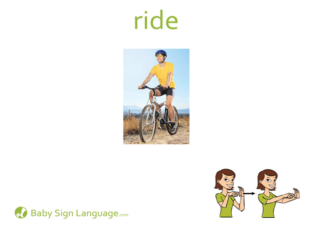 Ride Baby Sign Language Flash card