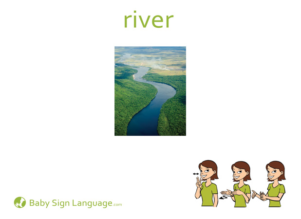 River Baby Sign Language Flash card